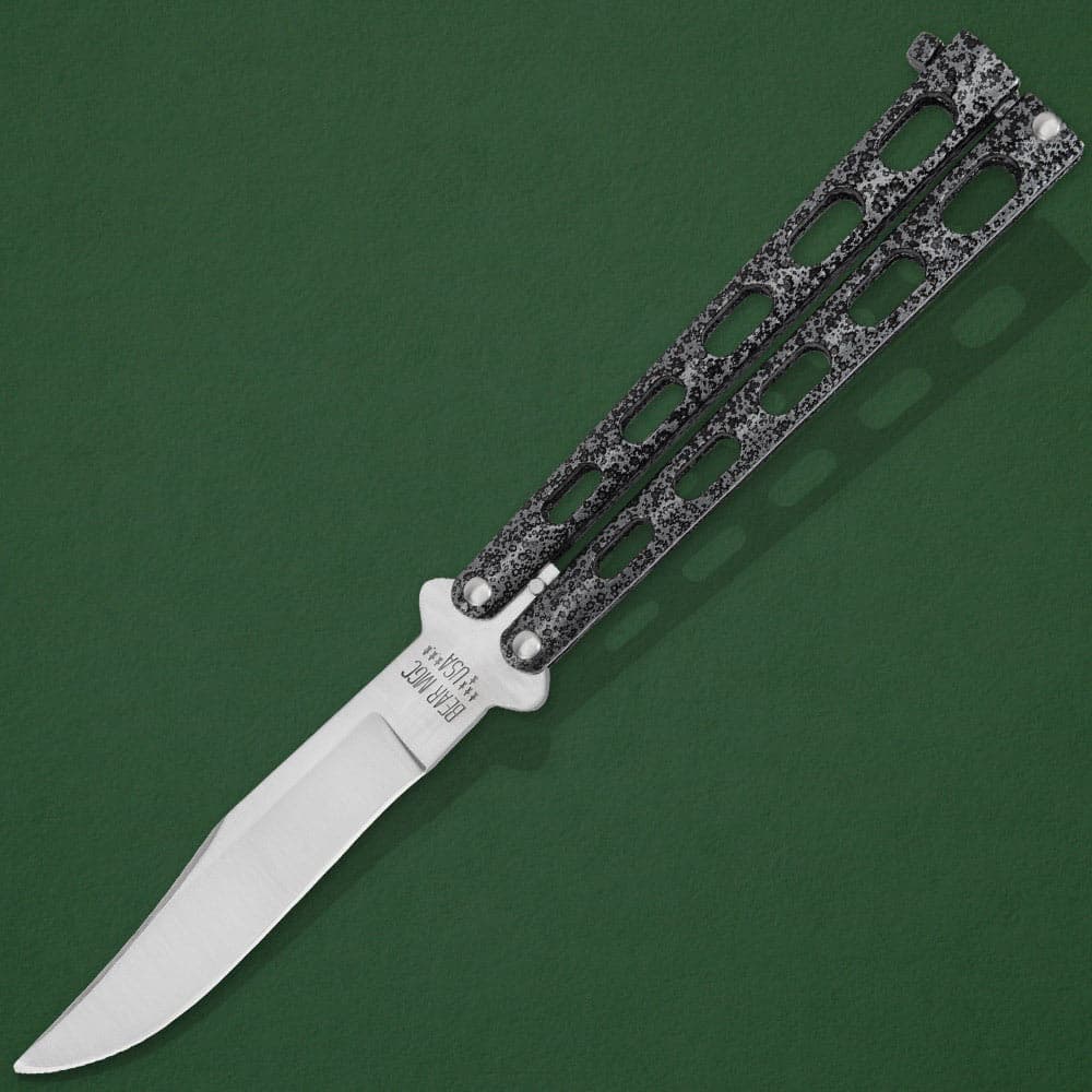 Bear Silver Vein 5 inch Butterfly Knife image number 1
