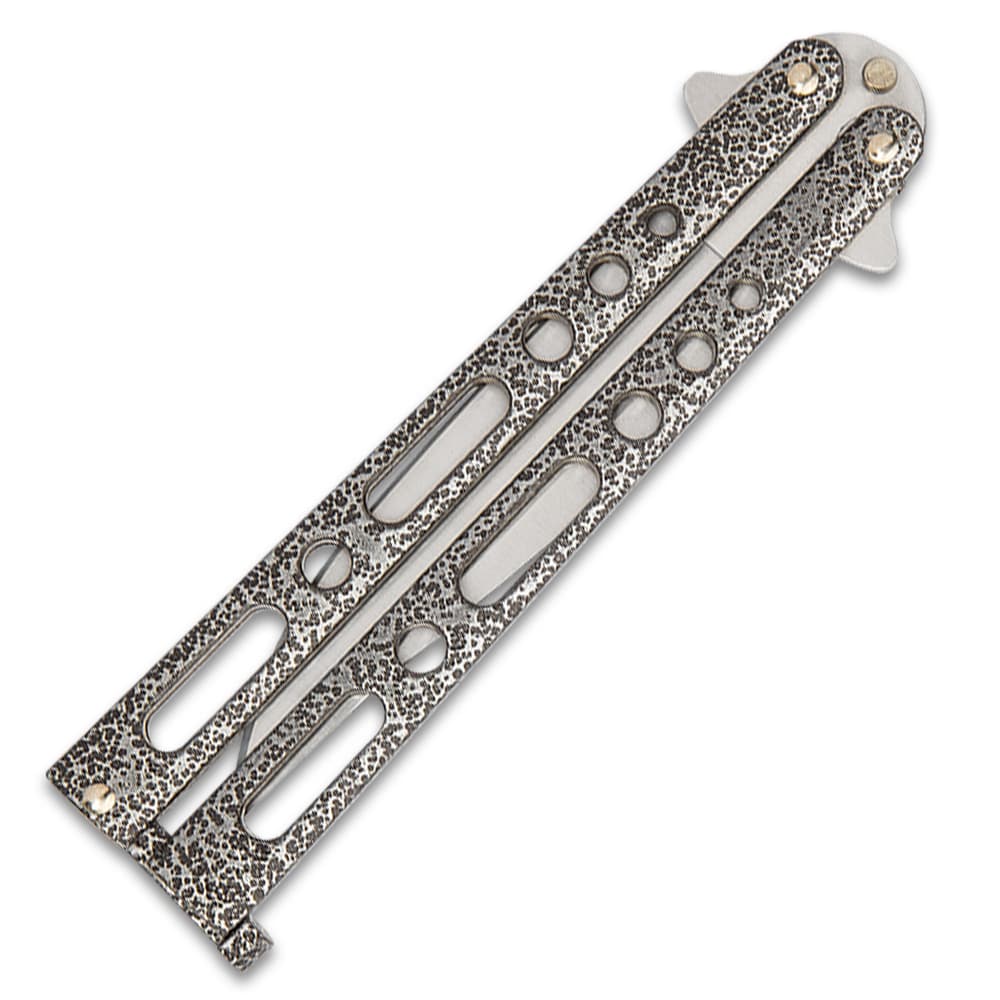 Bear & Son Silver Vein Handle Butterfly Knife has great action, good looks, a fantastic price and it is made in the USA image number 1