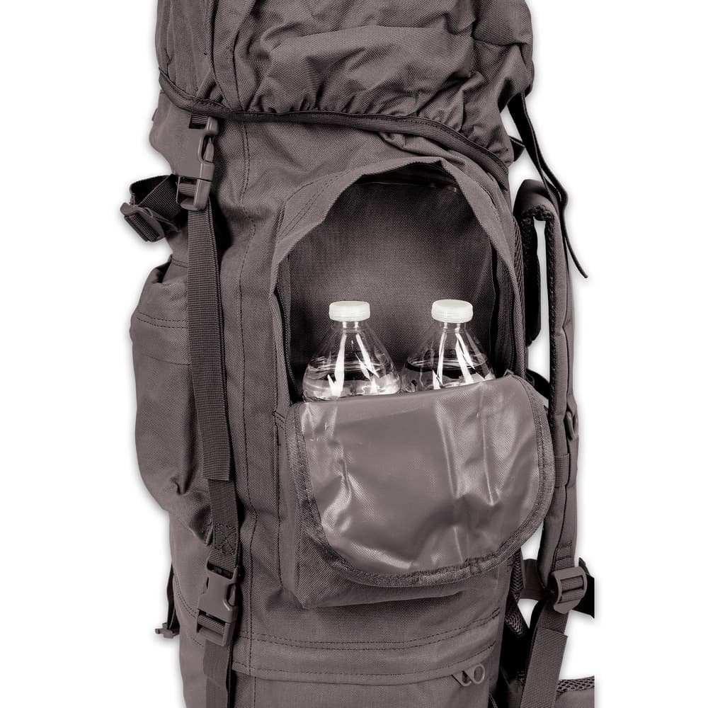 Large, rugged tactical pack filled with variety of bug-out essentials image number 1