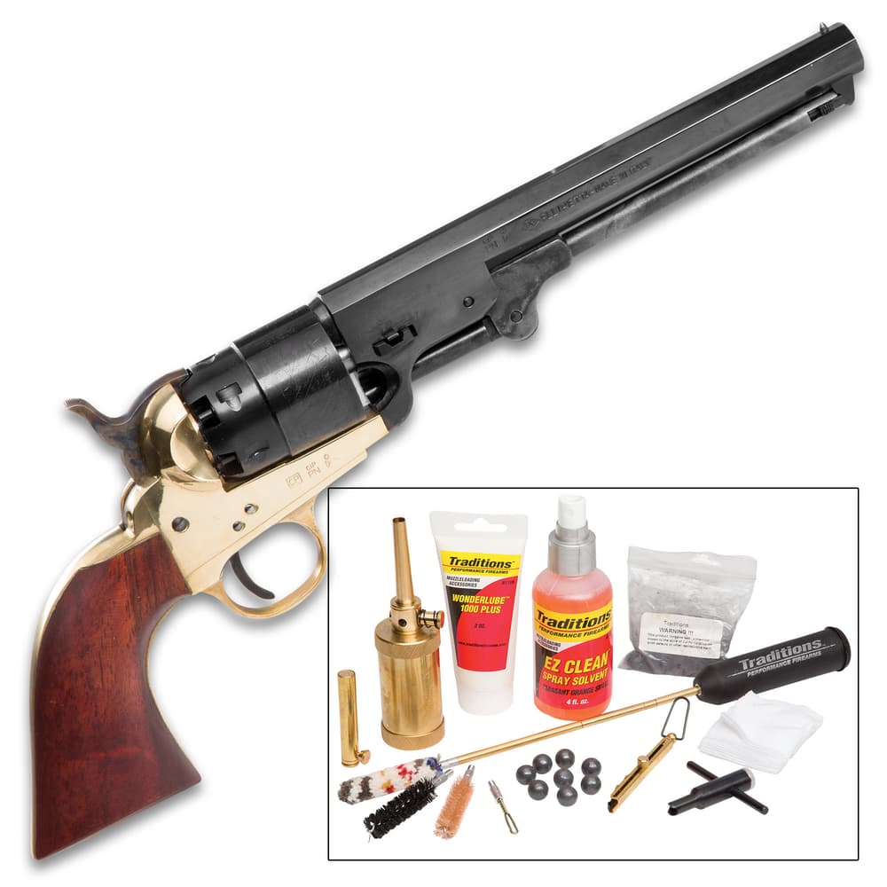 Traditions Firearms 1851 Colt Navy Black Powder .44 Revolver with Walnut Grip Redi-Pak image number 1