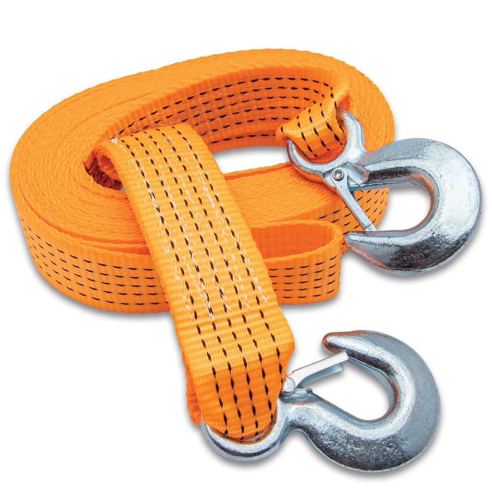 The BugOut 20-Foot Tow Strap has steel hooks. image number 2