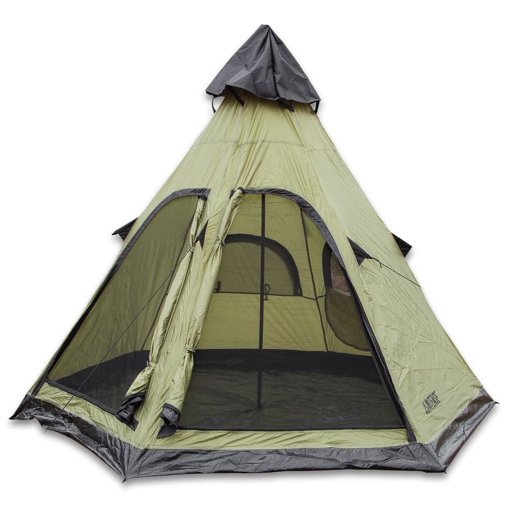 The four person teepee tent included in the Weekender Pro Bundle is a weather-resistant shelter for any adventure. image number 2
