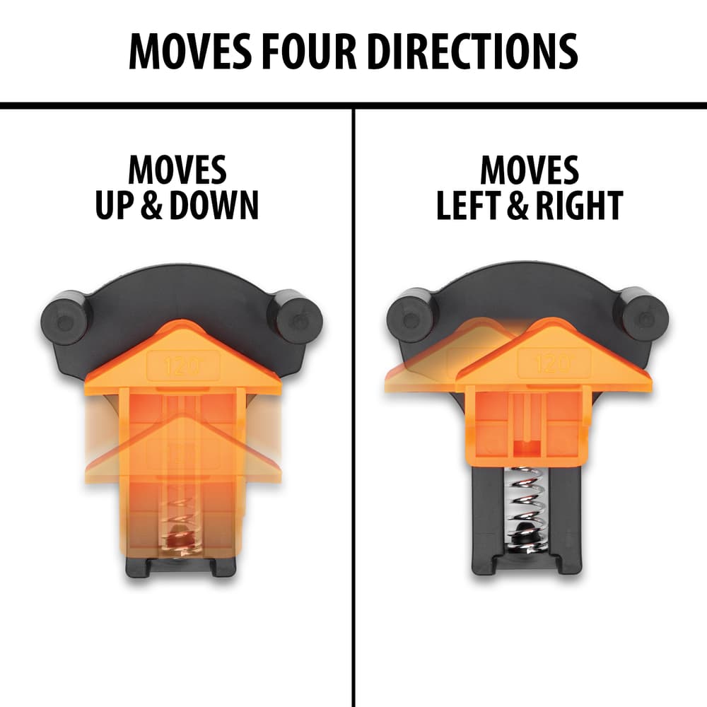 Full images showing the four directions that the Angle Clamps move. image number 2