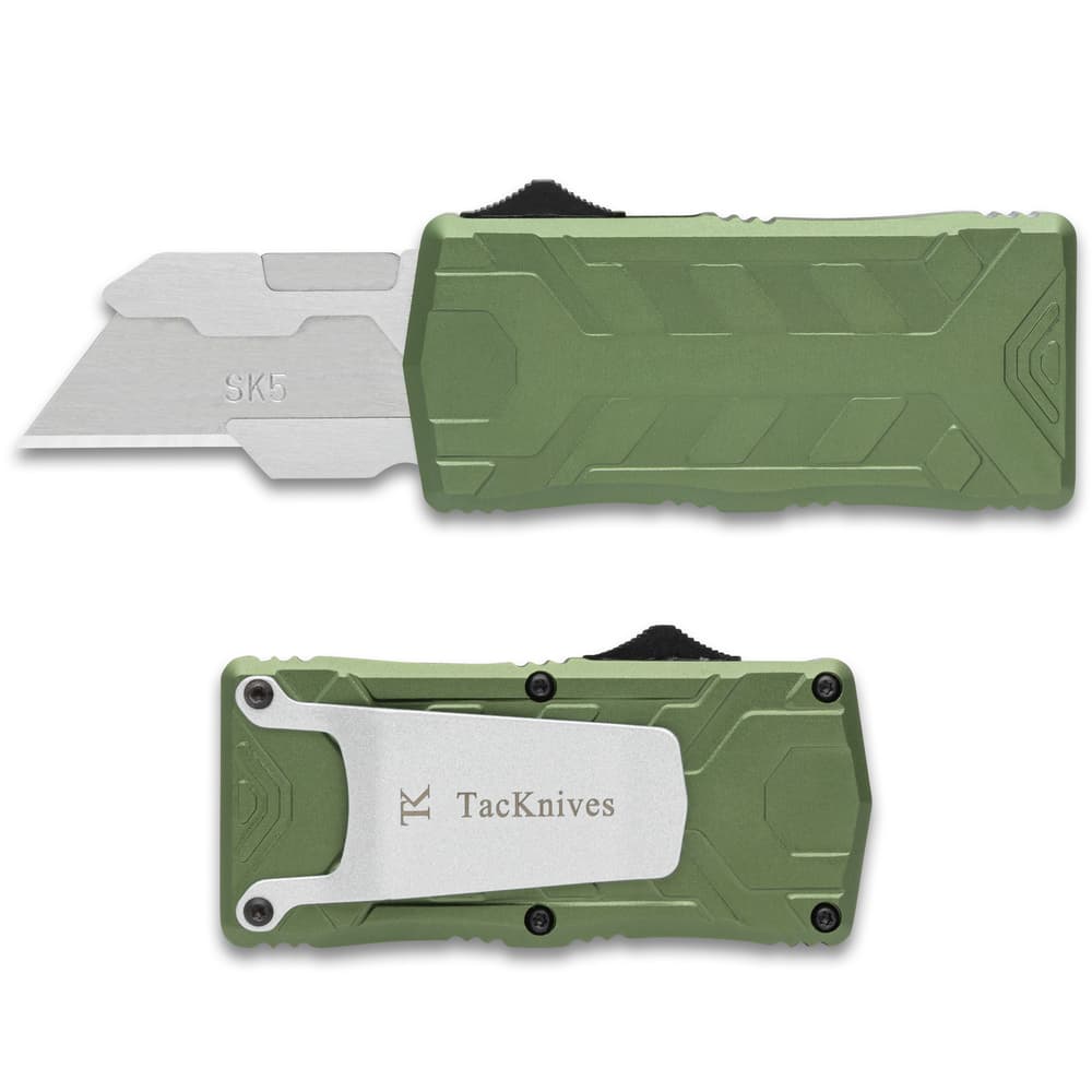 The box cutter shown both open and closed image number 2