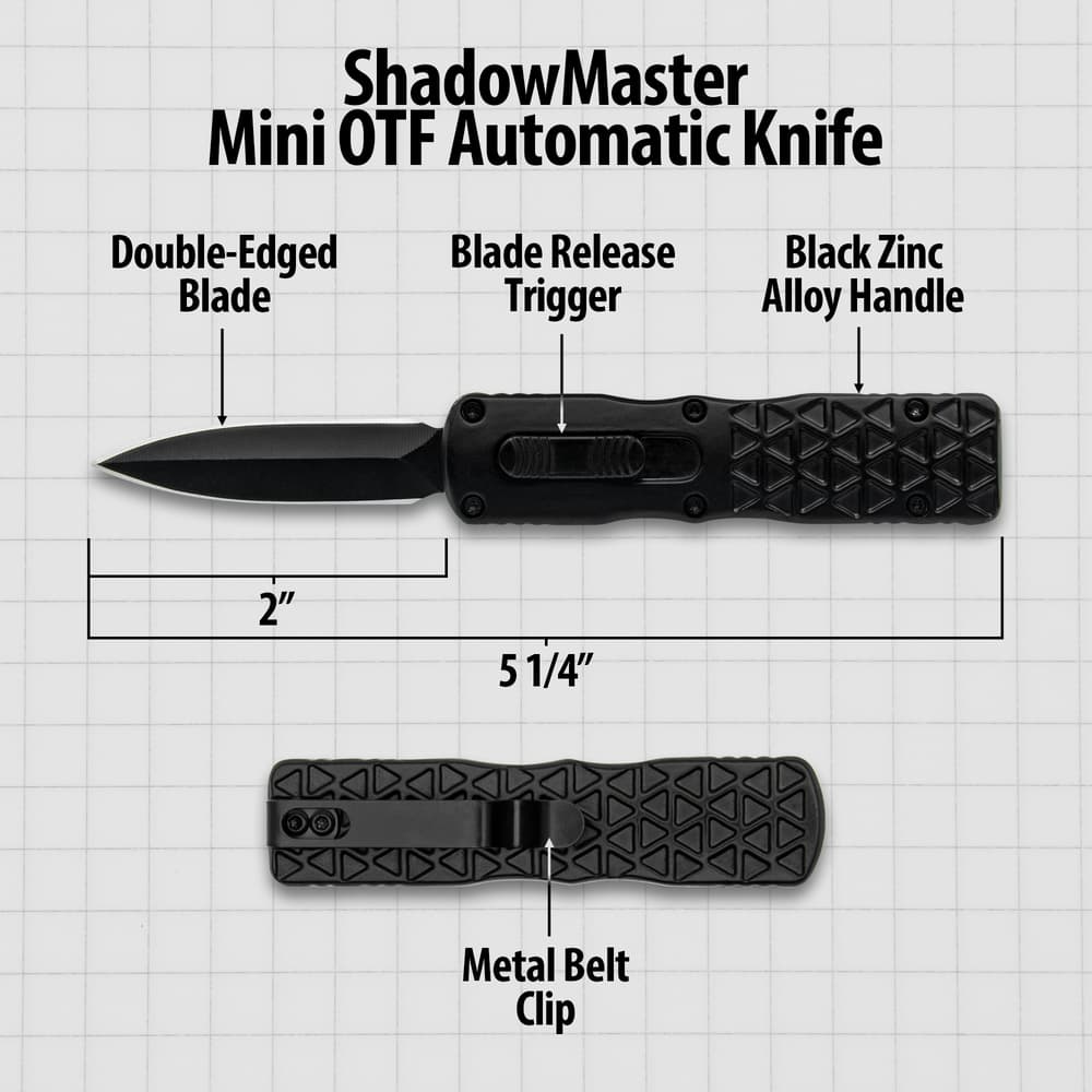 Details and features of the OTF Automatic Knife. image number 2