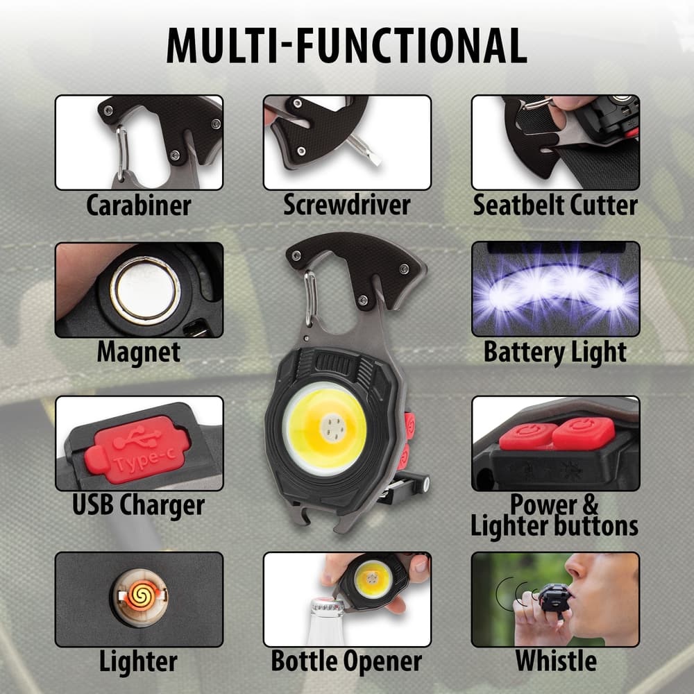 Here are the many features of the rechargeable keychain light image number 2