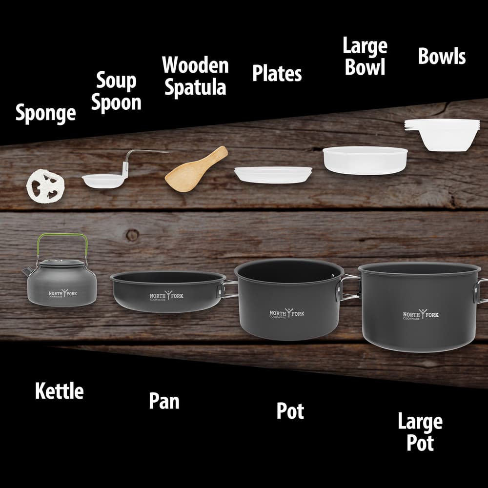 Full image showing what is included in the Picnic Cookware Set. image number 2