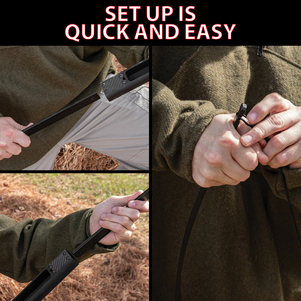 Multiple images showing how to put the Longbow together. image number 2