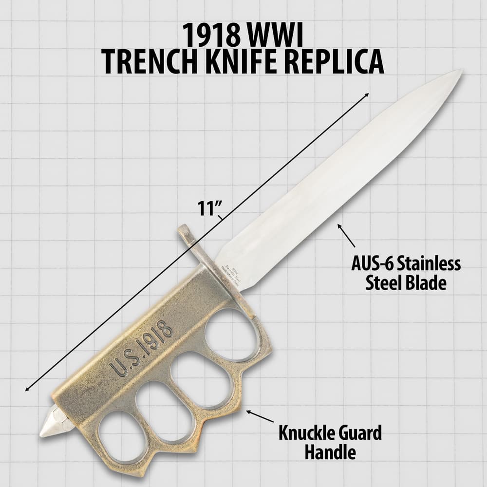 1918 WWI Trench Knife Replica image number 2