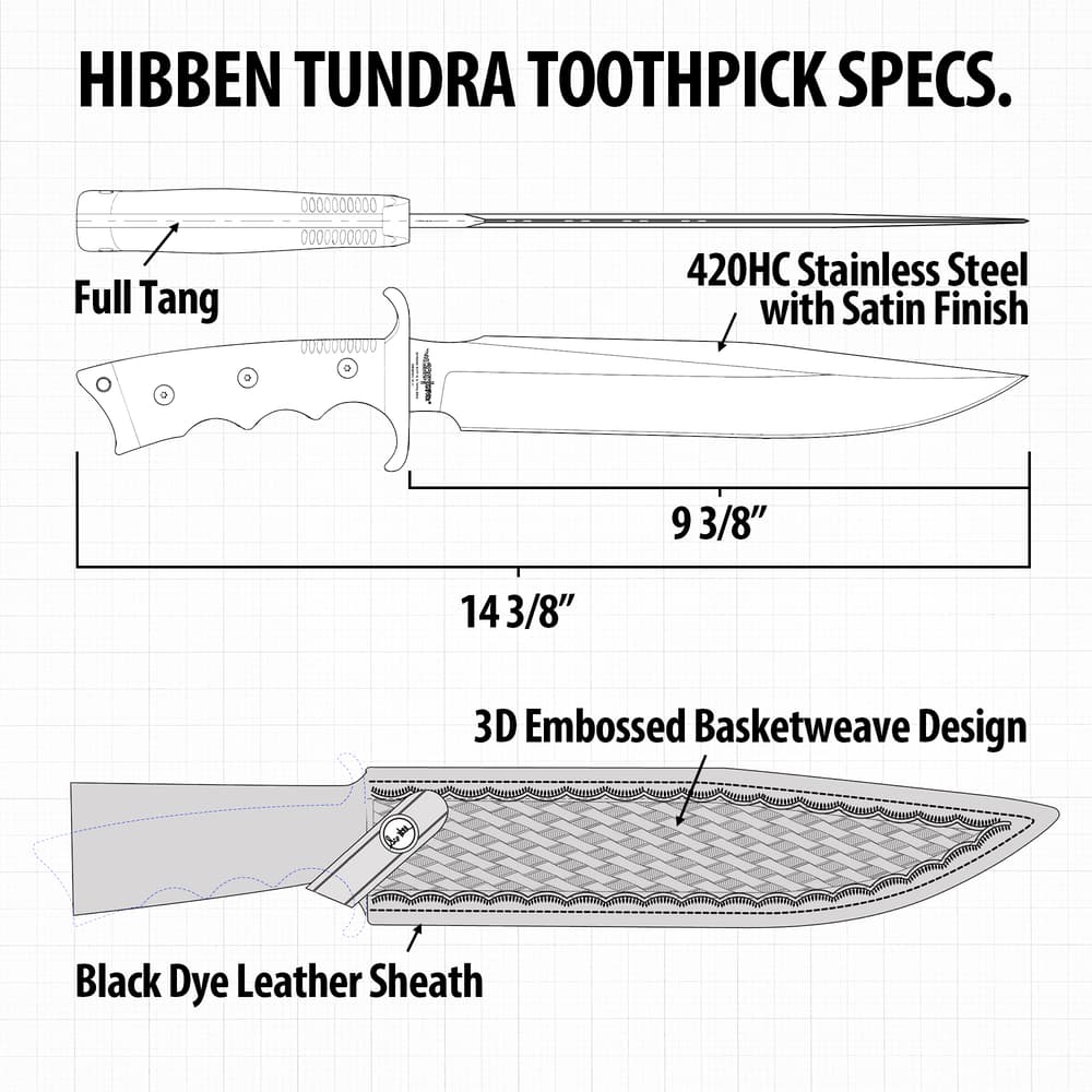 The technical specs of the Gil Hibben Tundra Toothpick image number 2