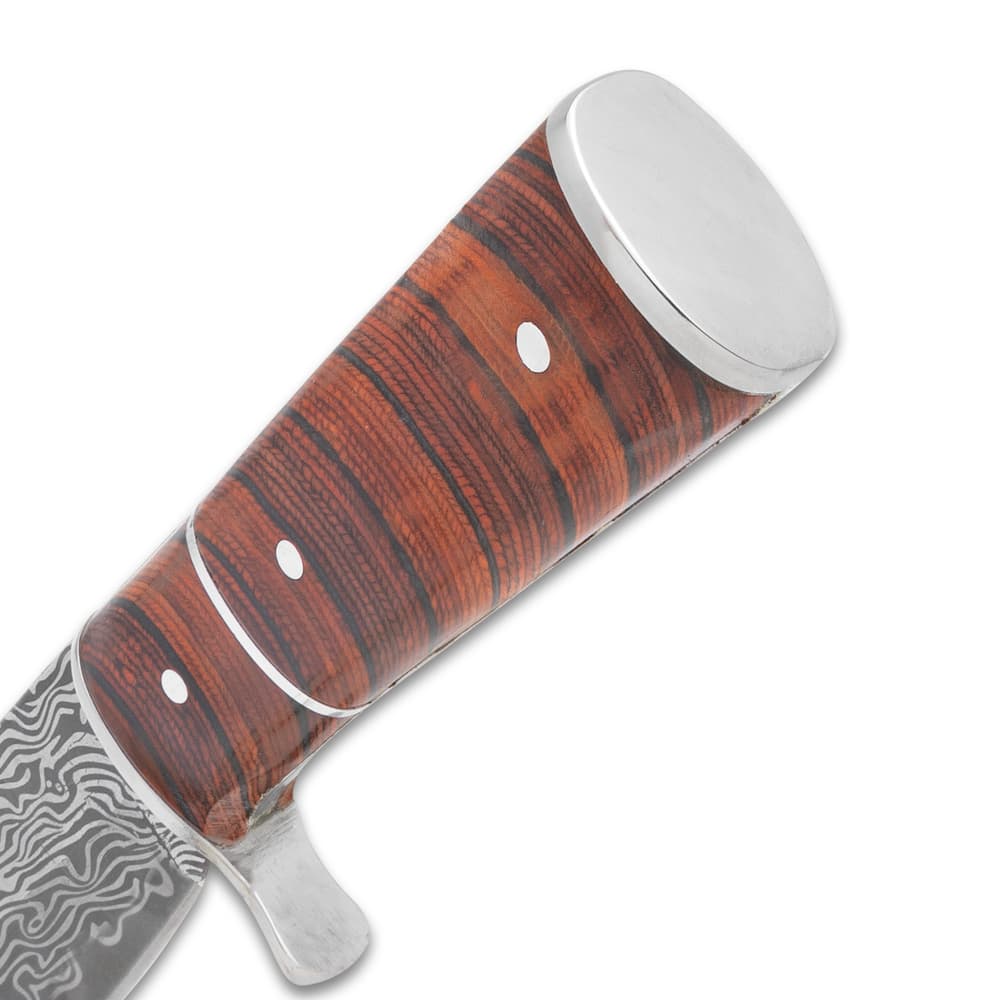 The handle has wooden bands with stainless steel pins image number 2