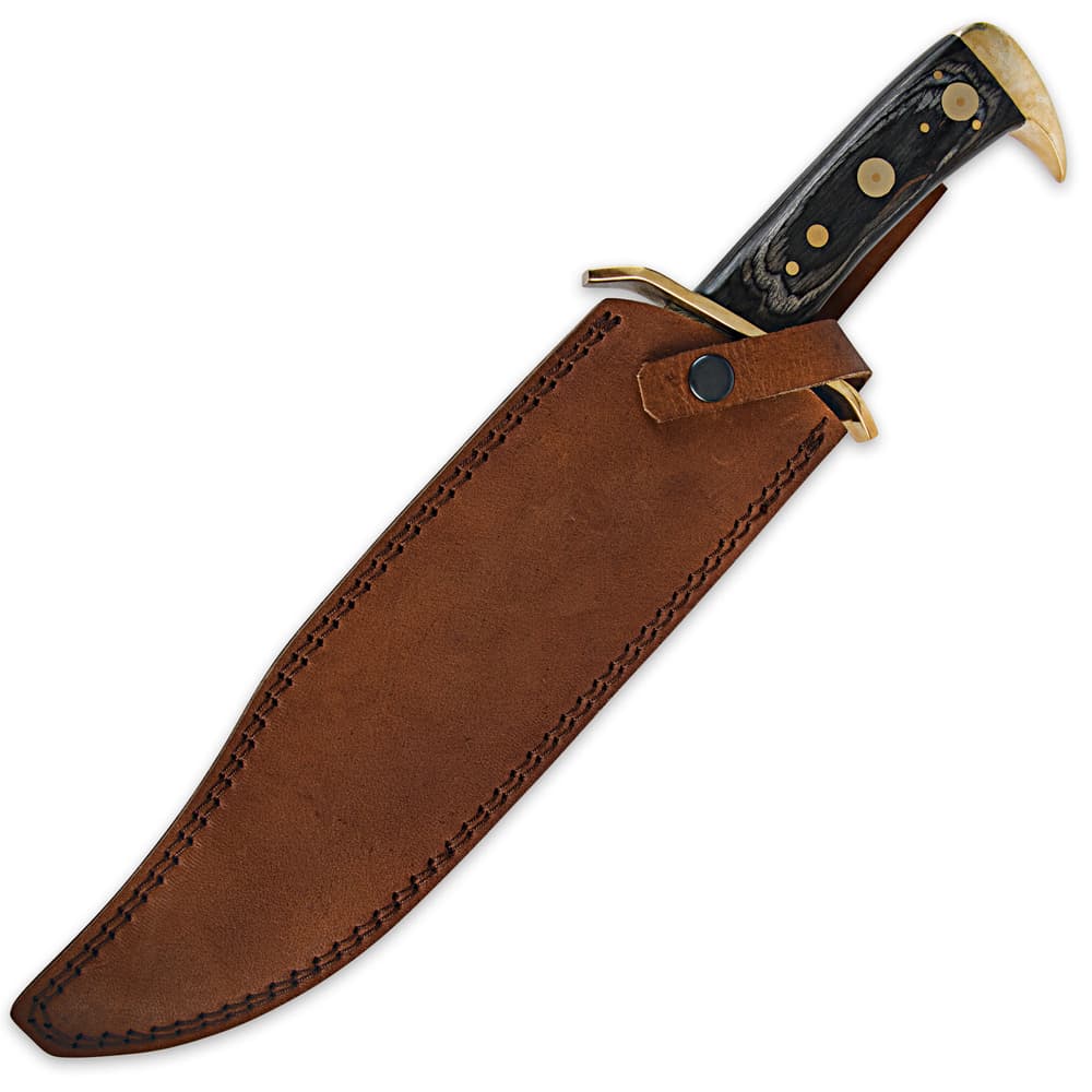 Timber Rattler Western Outlaw Damascus Bowie Knife image number 2