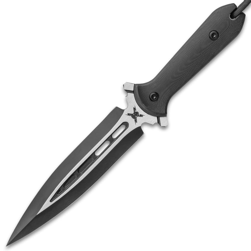 M48 Talon Dagger With Sheath - Cast Stainless Steel Blade, G10 Handle, Paracord Lanyard - Length 11 5/8” image number 2