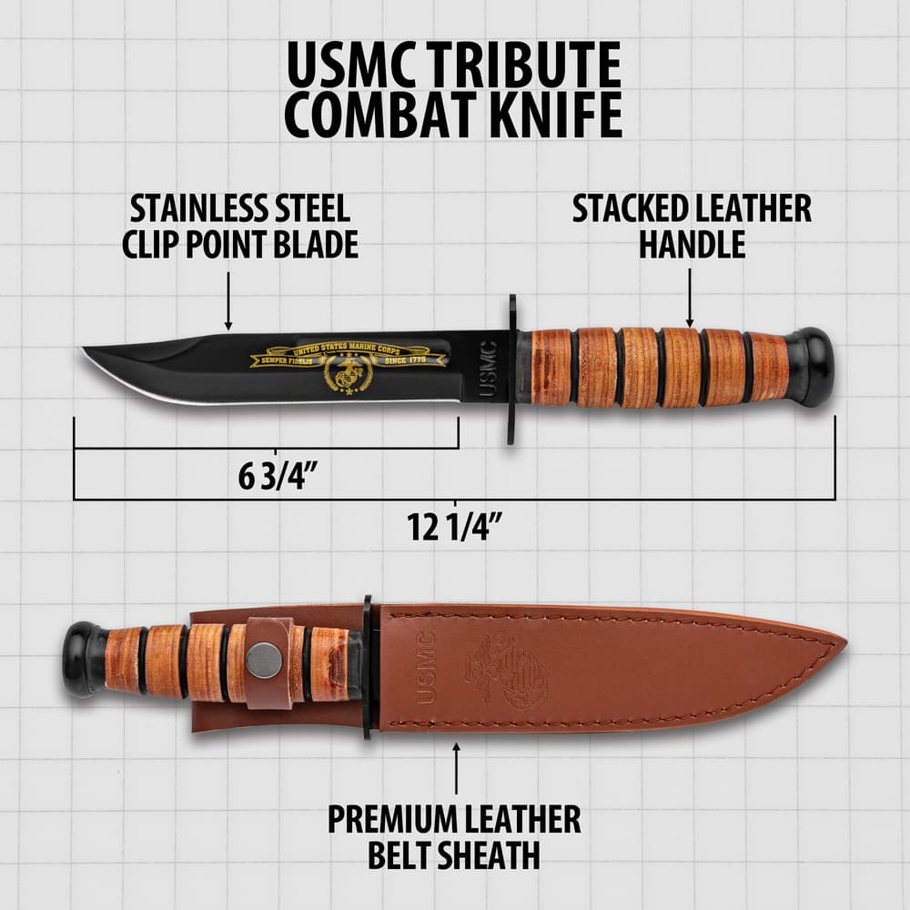 Details and features of the Tribute Combat Knife. image number 2