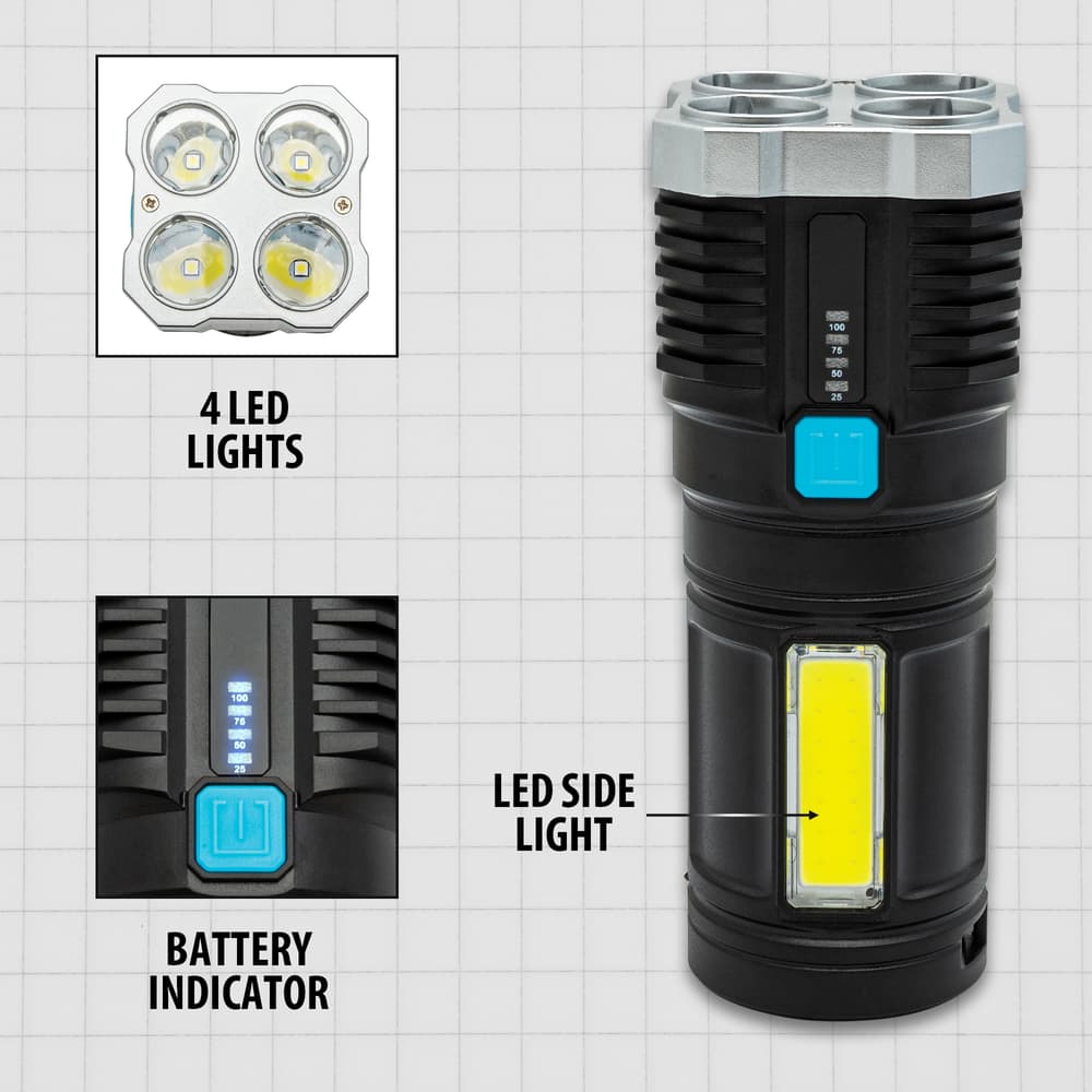 Details and features of the Rechargeable Flashlight. image number 2