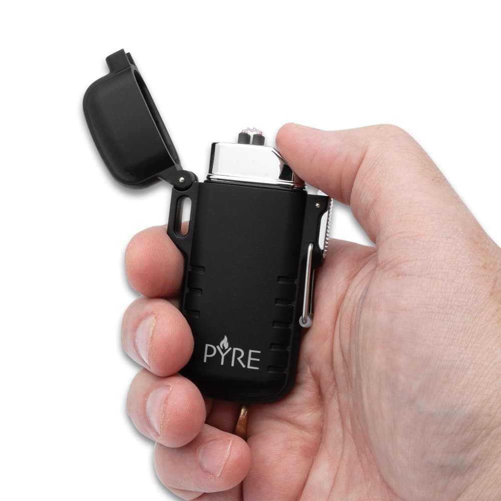 Close up image of USB Rechargeable Lighter held in hand. image number 2