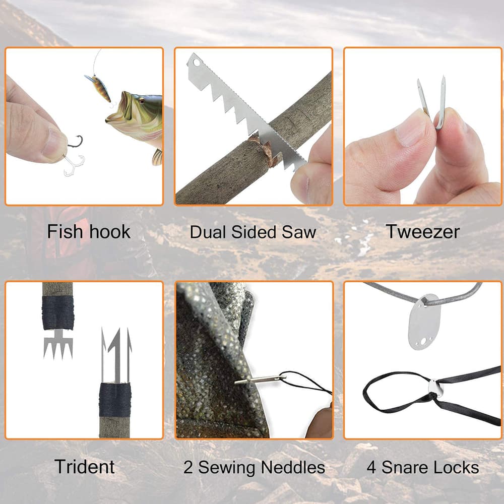 The BugOut Arrow Head Survival Card tools shown in use image number 2