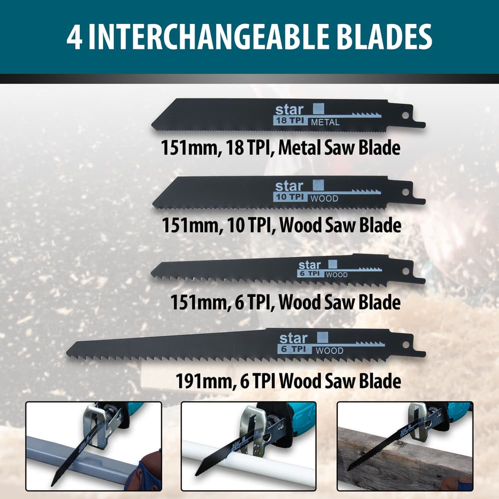 The interchangeable blades that are included with the saw image number 2