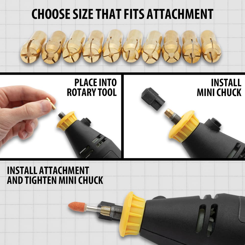 Details and features of the Mini Drill Chuck Adapters. image number 2