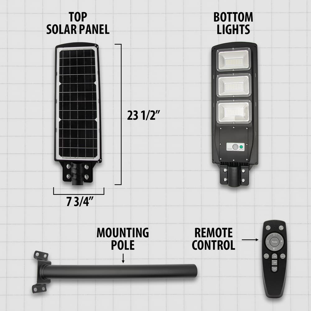 Details and features of the Solar Powered Security Light 9,000 Lumens. image number 2