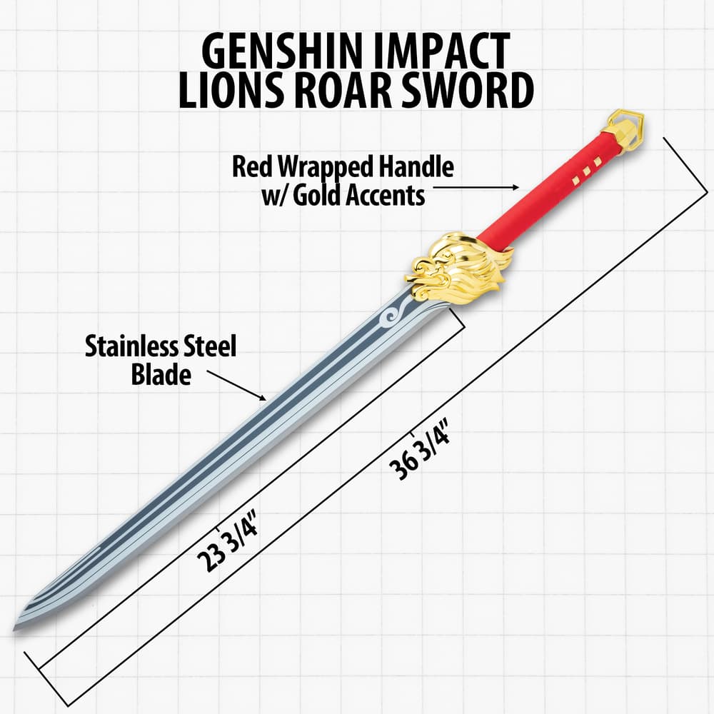 Details and features of the Lions Roar Sword. image number 2