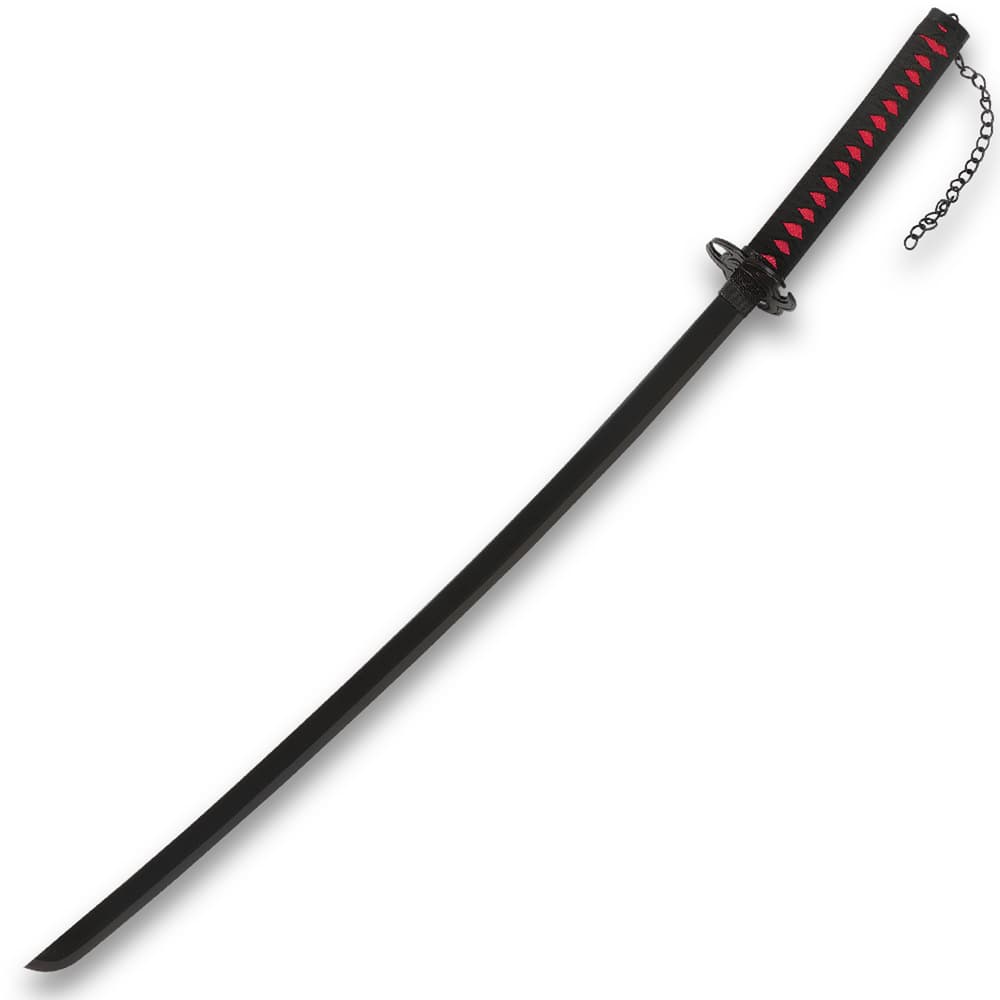 The katana has a black carbon steel blade image number 2
