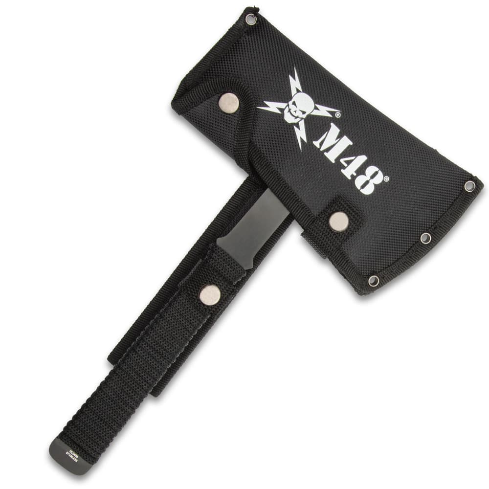 Each of the 10 3/4” overall axes can be housed in the included 1068D nylon sheath for carry and to protect the blades image number 2