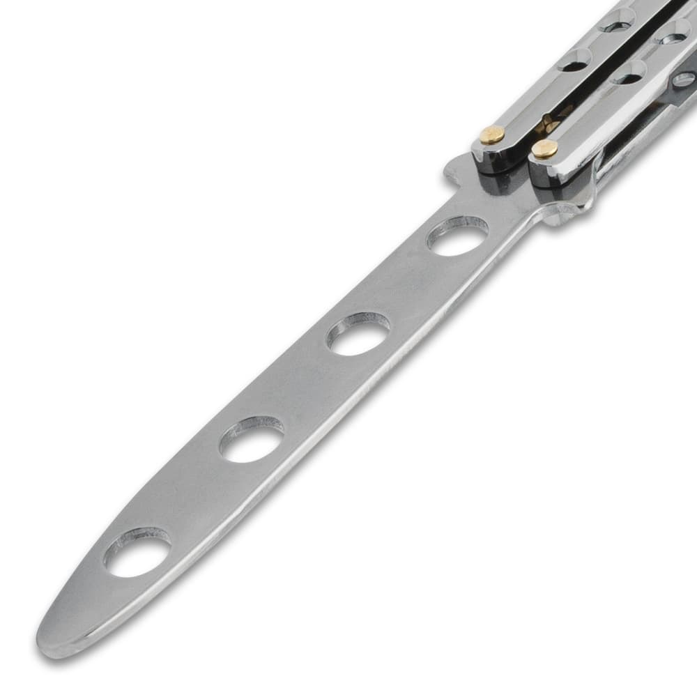 Close up image of the Butterfly Trainer Flase-Edged Blade. image number 2