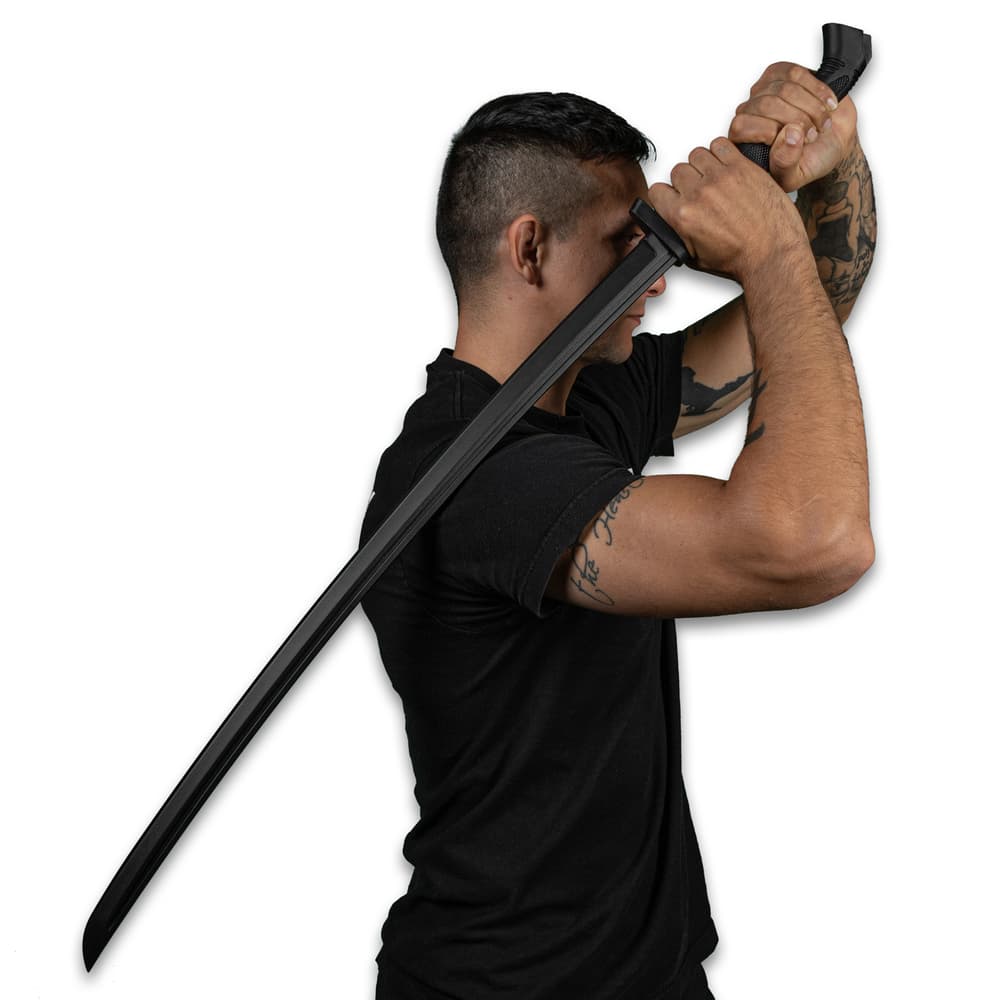 Full image of the Katana Training Sword included in the Eastern Martial Arts Set held in hand. image number 3