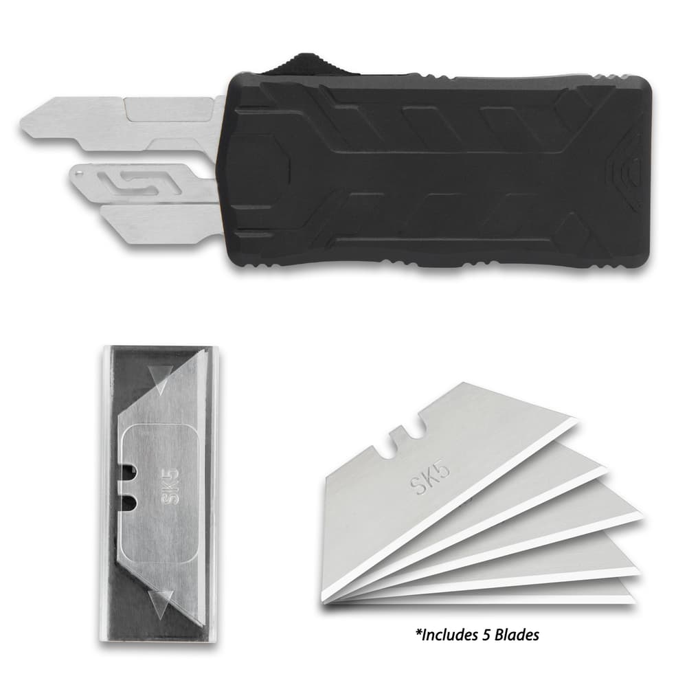 The OTF Box Cutter shown with its razorblades image number 3