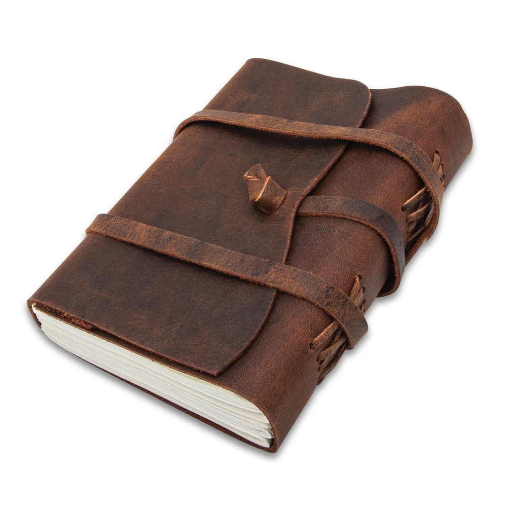The Leather Adventurer’s Journal is 7”x 5 1/2” image number 3