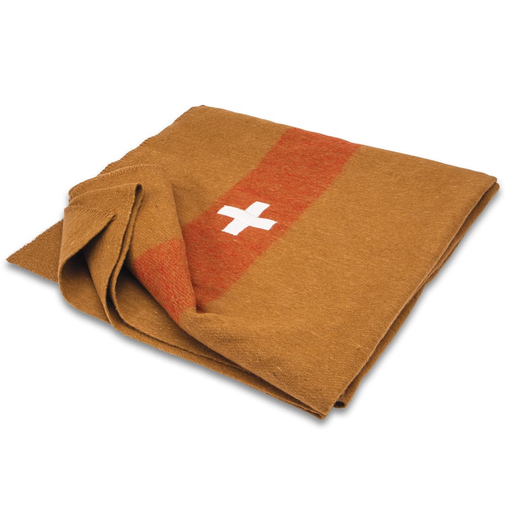 Trailblazer Swiss Army Wool Blanket - 80% Wool Construction, Stitched Edges, Retains Insulation When Wet, Dimensions 64”x 84” image number 3