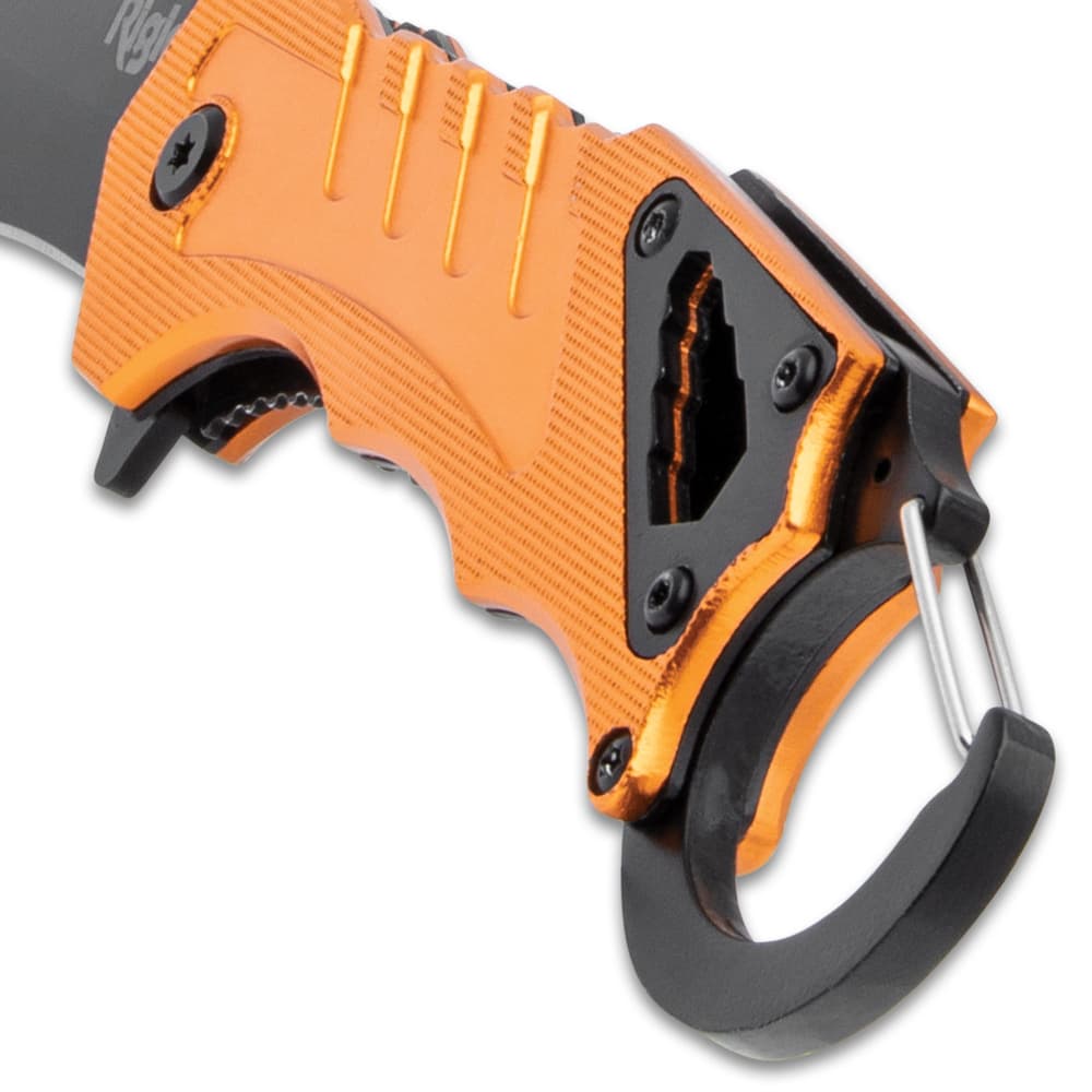 The Rigid Multi-Function Knife has an integrated carabiner clip image number 3
