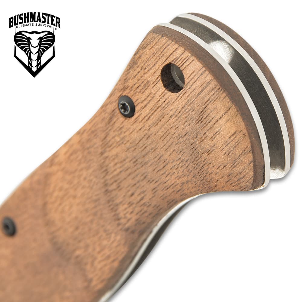 The handle scales are richly veined zebra wood, securely fastened with brass pins, giving you durability that you can rely on image number 3