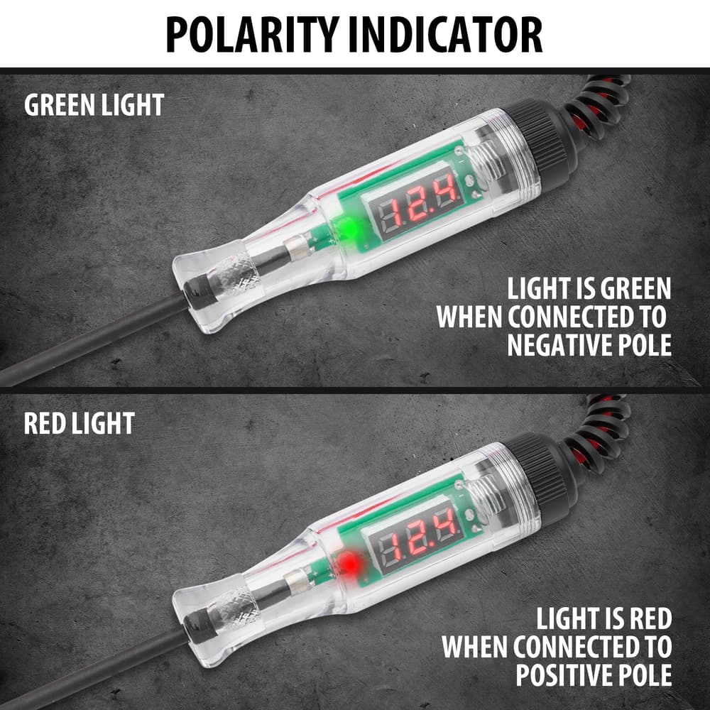 Full image showing the polarity indicator of the Automotive Circuit Tester. image number 3