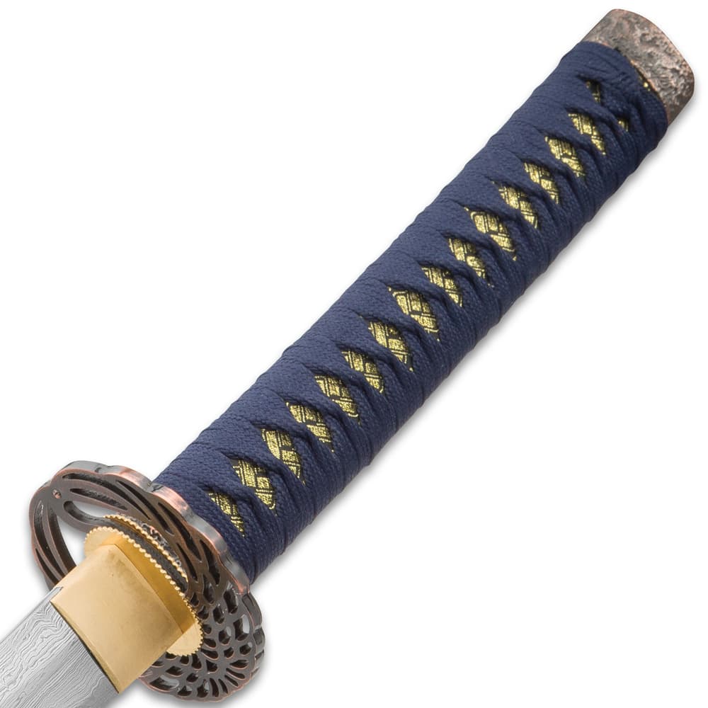 Shinwa Wellspring Handmade Tachi / Samurai Sword - Hand Forged Damascus Steel - Historical Katana Predecessor - Traditional Wooden Saya - Functional, Battle Ready, Full Tang image number 3