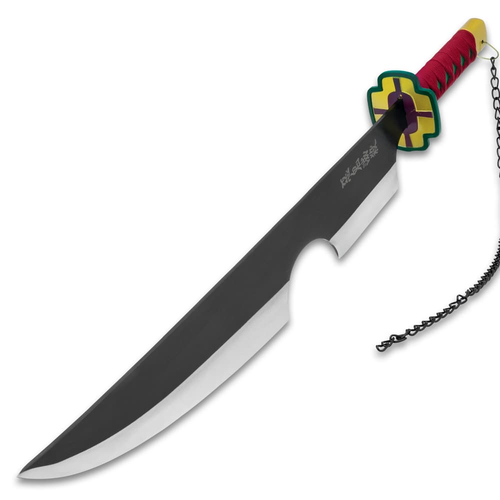 The Tengen Uzui Nichirin Demon Slayer Sword has a carbon steel blade image number 3