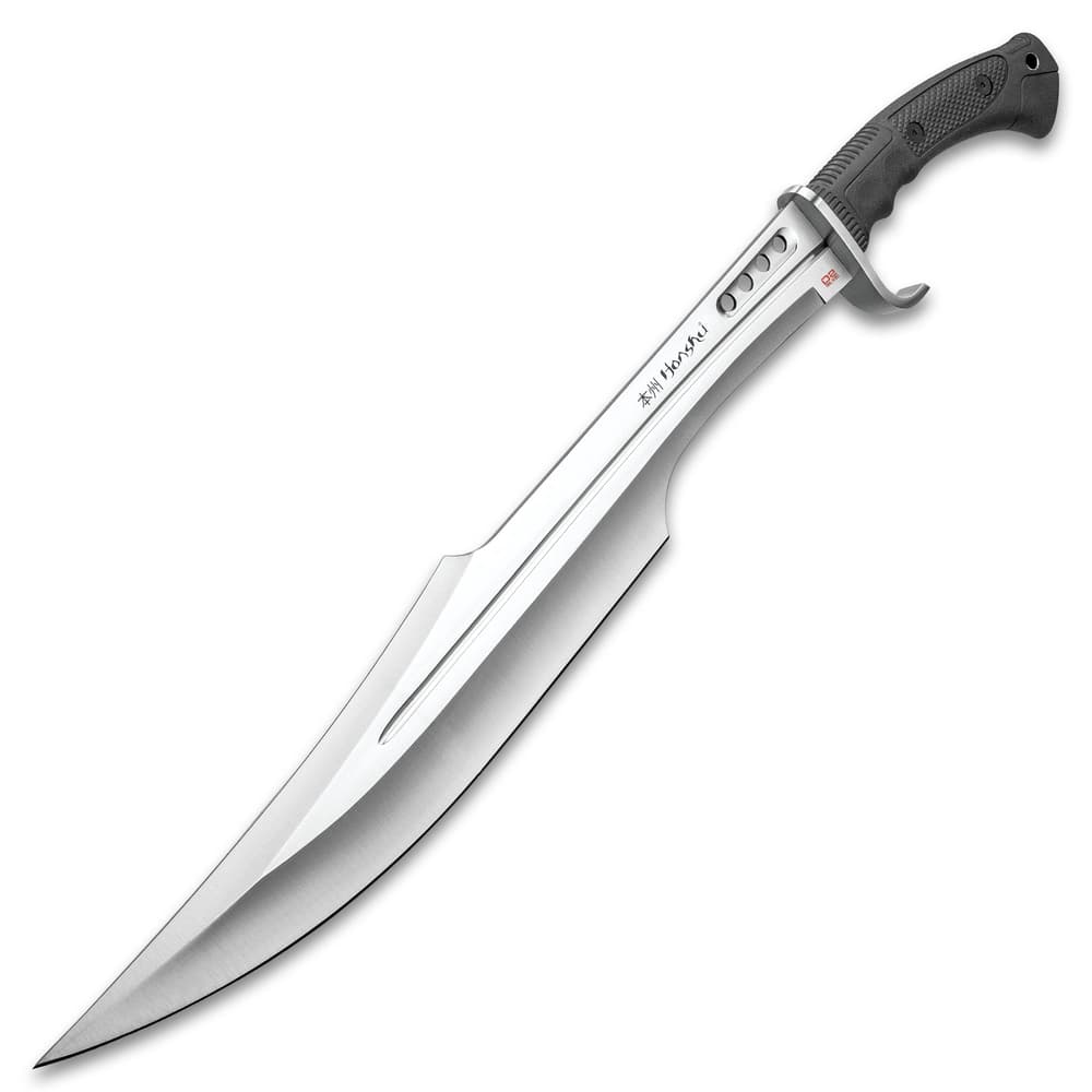 Honshu Spartan Sword And Sheath - D2 Tool Steel Blade, Grippy TPR Handle, Stainless Steel Guard - Length 23” image number 3