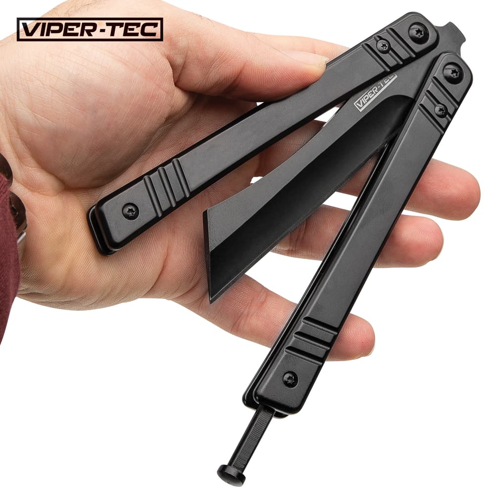 Viper-Tec Cleaversong Butterfly Knife - 8Cr13 Stainless Steel Blade, 2Cr13 Stainless Steel Handle - Length 9” image number 3