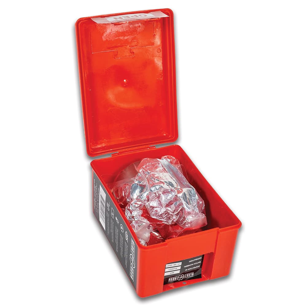 The Ready Hour Fire Evacuation Mask comes in an orange case. image number 3
