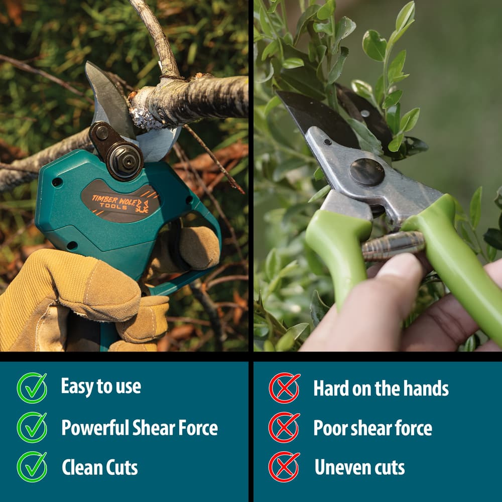 A comparison of the brushless motor tree trimmer and regular tree shears image number 4