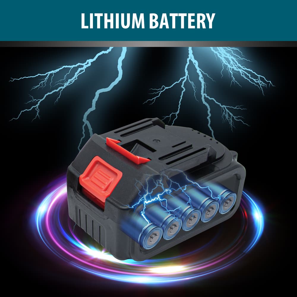 A look at the powerful lithium battery that comes with the reciprocating saw image number 4