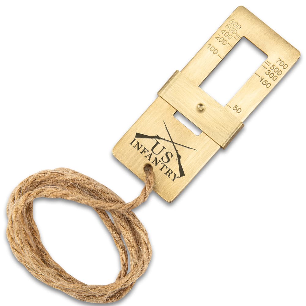 Trailblazer 19TH Century Range Finder - Solid Brass Construction, Exact Length Twine String - Dimensions 3”x 1 1/4” image number 4