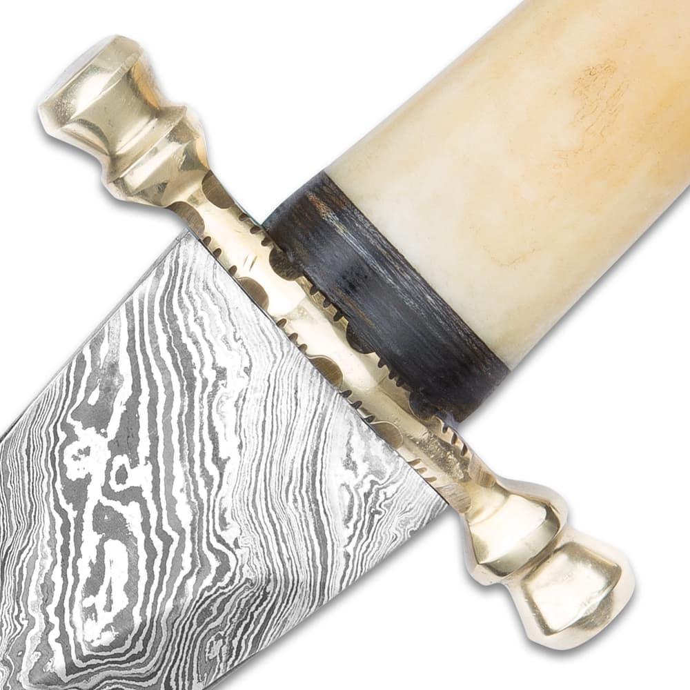 Legends In Steel Persian Carved Bone And Damascus Steel Sword image number 4
