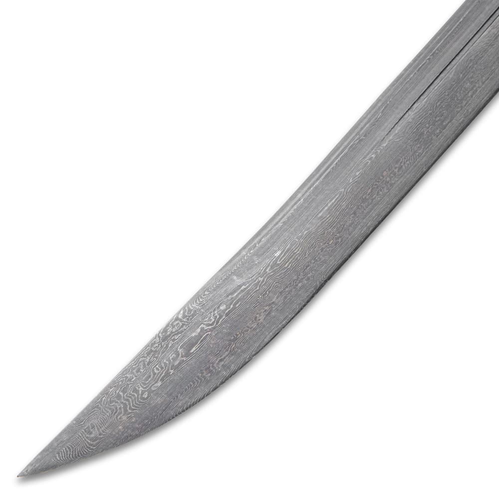 The colossal, full-tang 36” Damascus steel blade is expertly hand-forged by seasoned swordsmiths using centuries-old techniques image number 4