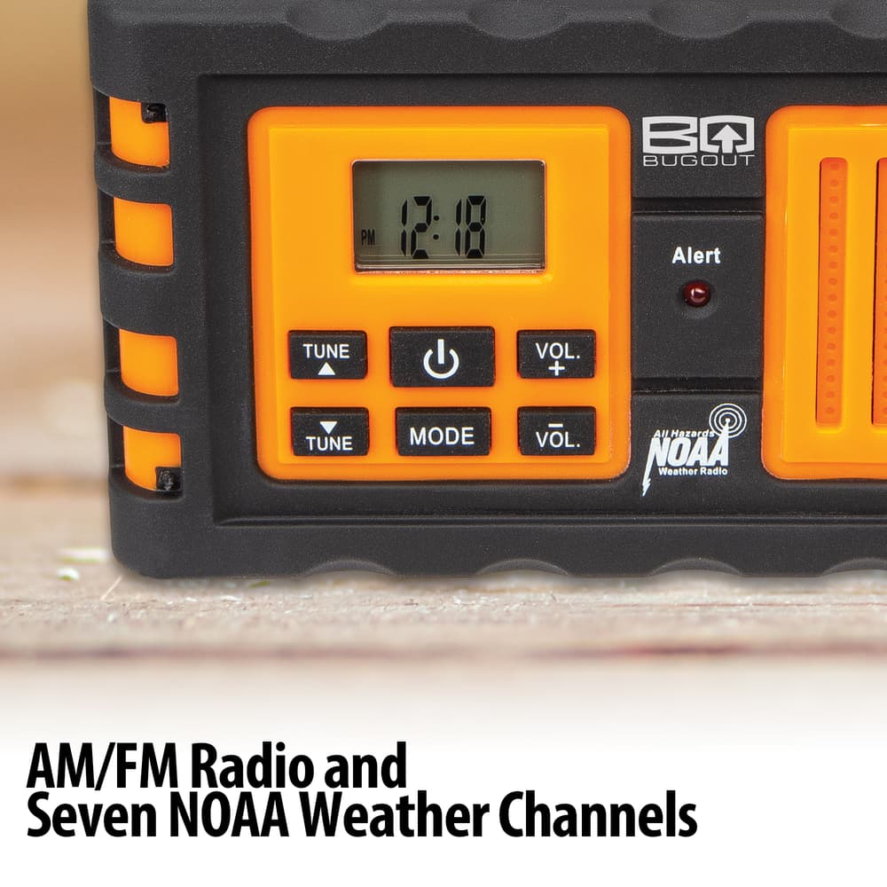BugOut NOAA Weather Radio - Device Charger, 2200 mAH Lithium Ion Battery Backup - AM/FM, LED Flashlight, Emergency Alerts image number 5