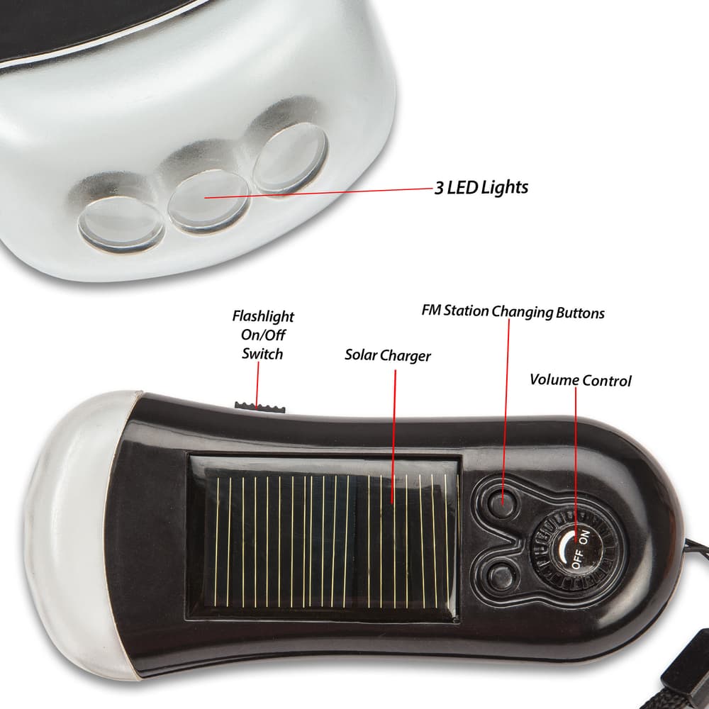 The Trailblazer Solar Flashlight With Radio is easy to operate. image number 5
