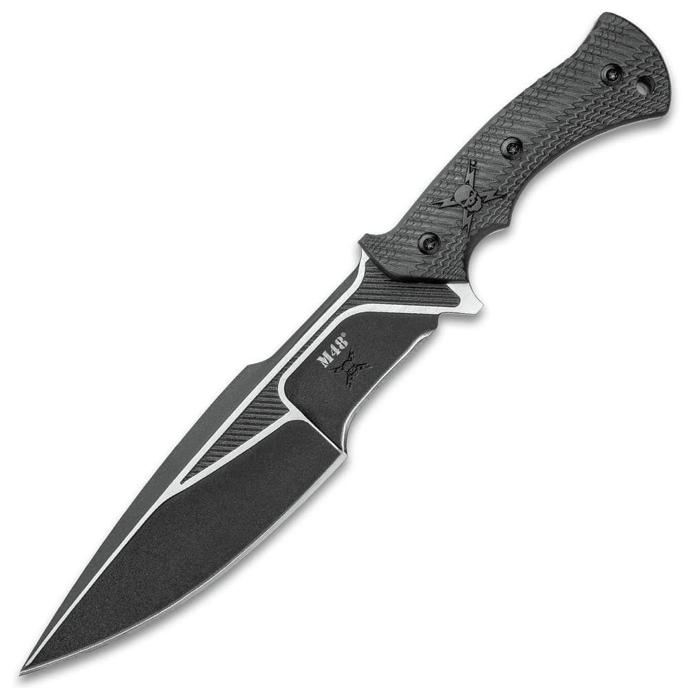 M48 Liberator Sabotage II Combat Knife With Sheath - Cast Stainless Steel, Black Oxide Coating, Layered G10 Handle - Length 13 1/2” image number 5