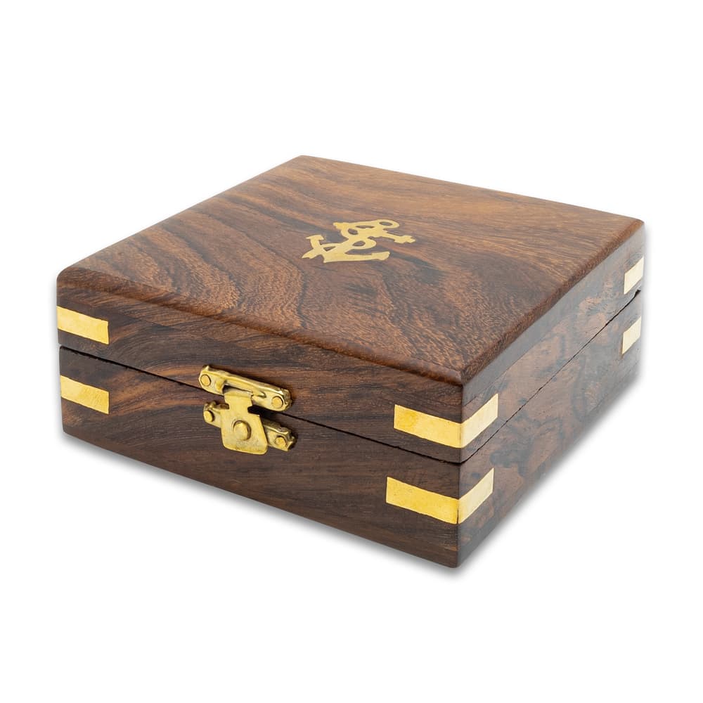 Wooden display box with brass accents image number 5