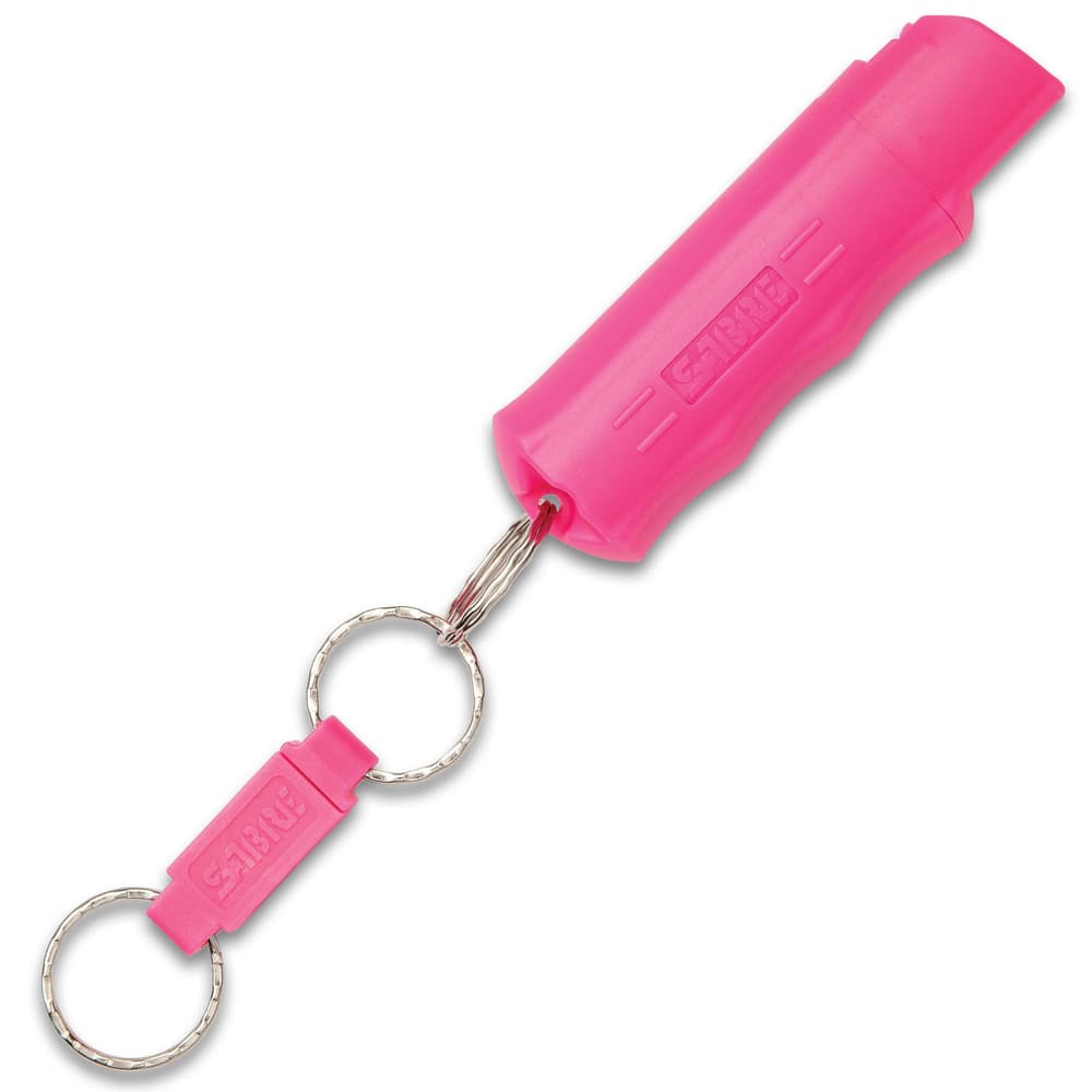 Sabre Pink Hardcase Three-In-One Pepper Spray – Quick Release Key